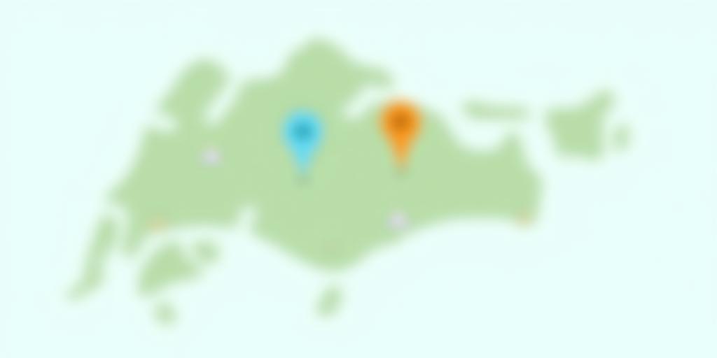 Map illustration showing Harmony Senior Support service reach across Singapore