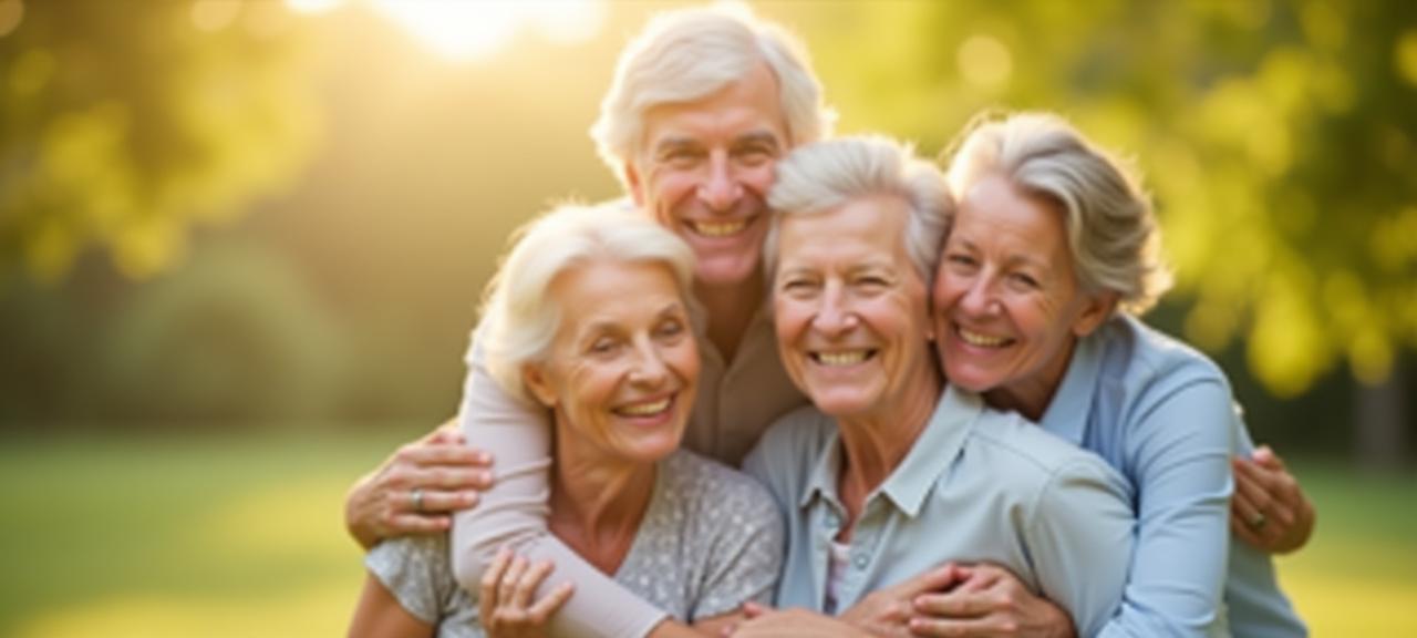 Multi-generational family embracing outdoors symbolizing care and harmony