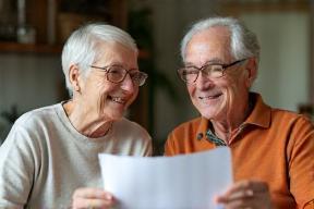 Thumbnail showing elderly couple discussing finances